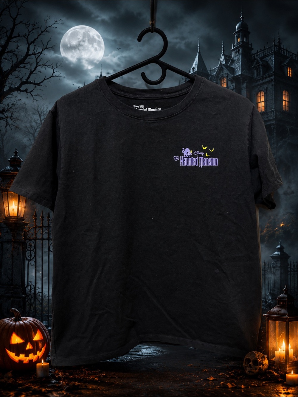 Disney Haunted Mansion Black Logo T-Shirt XL